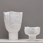 Pots en résine géométriques abstremberg à large bouche, ornements artisanaux brittop, vase à fleurs, accessoires de décoration pour la maison