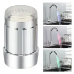 Nouveau LED sensible à la température robinet économie d&rsquo;eau cuisine salle de bains capteur 7 changement de couleur robinet tête aérateur robinet buse douche