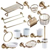 Accessoires de salle de bains en laiton Antique, ensemble de quincaillerie, porte-serviettes, porte-papier hygiénique, brosse de toilette, porte-savon de douche