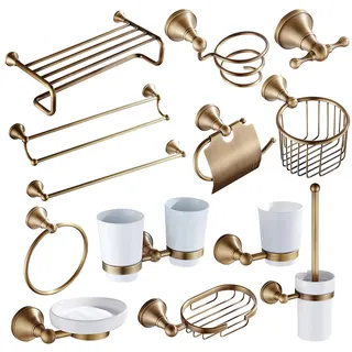 Accessoires de salle de bains en laiton Antique