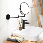 Miroir de Dressing mural, grossissant de 8 pouces, miroir double face, espace en aluminium noir, miroir de maquillage, cosmétique, cadeau pour dame