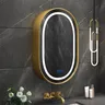 Miroir mural rond cadre noir mat anneau LED tactile… – vue 5