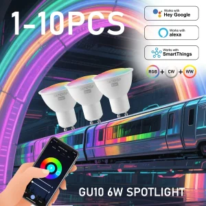Tuya WiFi GU10 ampoule de projecteur ampoule LED intelligente Bluetooth GU10 lampes à intensité variable Smart Life App contrôle fonctionne avec Alexa Google