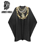 Tablier de coiffure imperméable à encolure instantanée, robe de coiffeur, motif de mode, tissu de coupe de cheveux, Capes de coiffure antistatiques