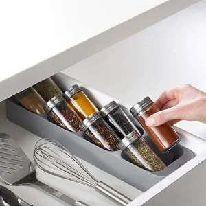 Étagère à épices à 8 grilles, organisateur de placard, supports de rangement d&rsquo;épices, ustensiles pour garde-manger, pot d&rsquo;assaisonnement de cuisine, organisateur d&rsquo;épices dans le tiroir