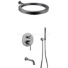 Système de douche dissimulé à anneau rond or/noir/gris – vue 3