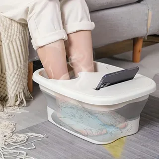 Bain pieds électrique portable pliable compact blanc gris plastique…