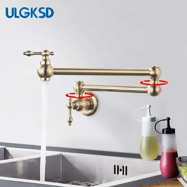 Robinet de cuisine en or brossé – vue 6