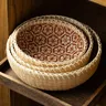 Panier de rangement rond en bambou tissé à la main – vue 2