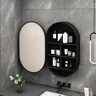 Miroir mural rond cadre noir mat anneau LED tactile… – vue 4