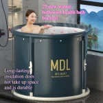 1 unité Baignoire renforcée de style bricolage pour adultes avec fonction de rétention de chaleur intégrée. Un produit de bain pliable à usage domestique.