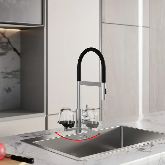 Robinet d'évier de cuisine moderne avec lave-tasse – vue 5