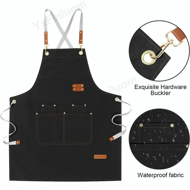 Tablier de cuisine imperméable pour femmes/hommes avec… – vue 4