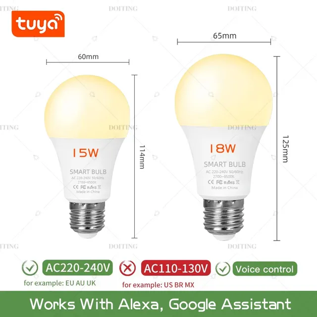 Smart Life Tuya WiFi E27 ampoule LED lumières App… – vue 3