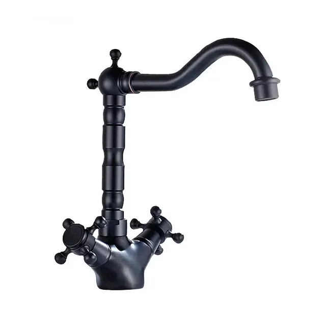 Robinet lavabo laiton doré antique victorien bec haut… – vue 7