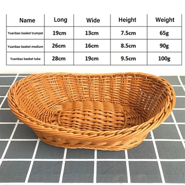Panier de rangement de cuisine en rotin imitant – vue 6
