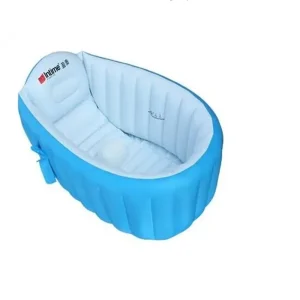 Baignoire Gonflable Portable pour Enfants, Pompe à Air Manuelle, Chaude et Fraîche, Baignoires Pliantes Portables, 98x65x28cm, Rose, Bleu, Document