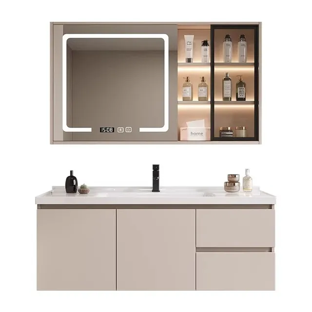 Évier moderne salle de bain armoire lumière LED miroir… – vue 6
