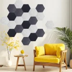 panneaux acoustiques muraux hexagonaux autocollants insonorisants polyester inodores non toxiques sans formaldéhyde modulables scandinave textile absorbants esthétiques