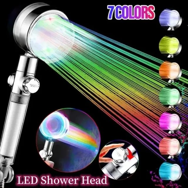 Pommeau de douche LED 7 couleurs/contrôle de température