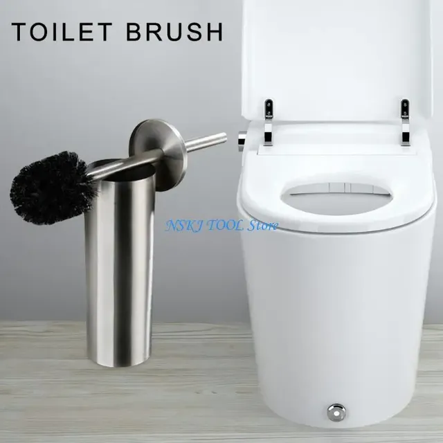 Brosse toilette silicone doubleface tige inoxydable… – vue 4