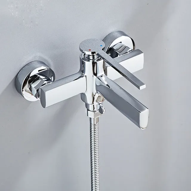Mitigeur mural bain douche contemporain angulaire métal… – vue 3