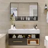 Vanité murale moderne PVC double vasque marbre blanc… – vue 5