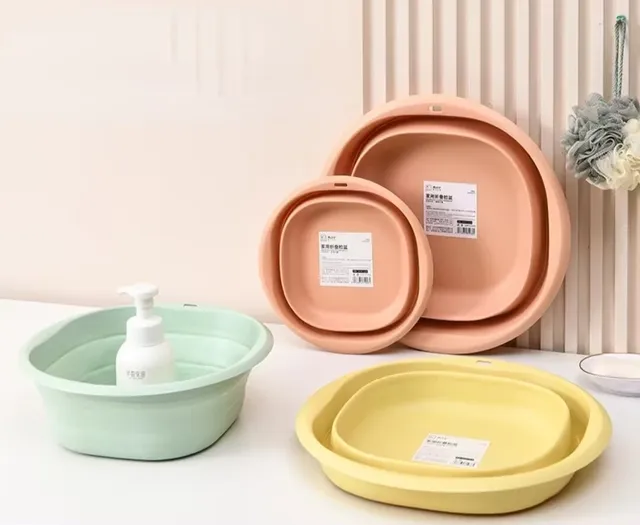 Ensemble trois bassines pliables silicone souple…