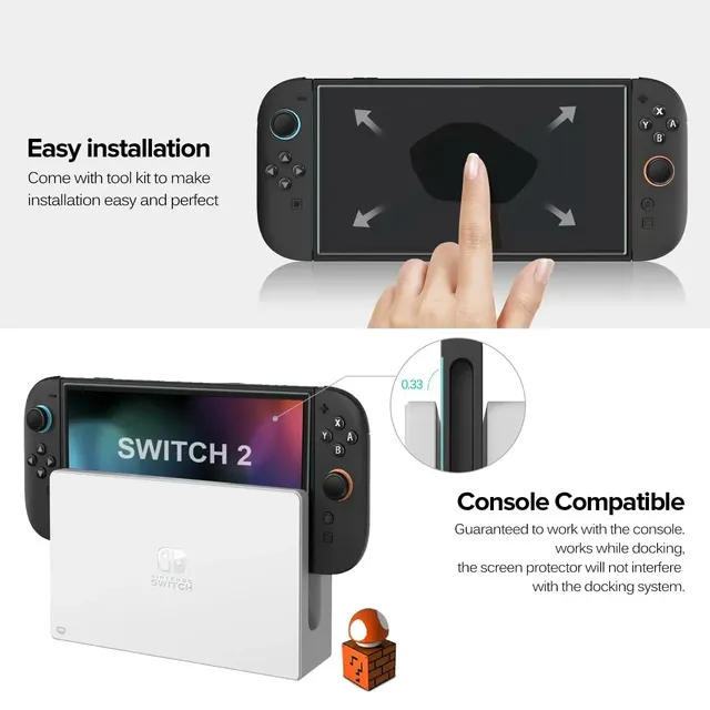 Protecteur d'écran HD NS2 en verre trempé pour Switch 2 – vue 5