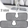Tapis absorbant microfibre gris rectangulaire allongé découpe U centrale bordure surjetée antiusure antidérapant lavable machine tailles multiples base robinet