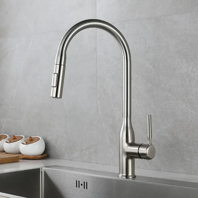 Robinet d'évier de cuisine gris canon – vue 4