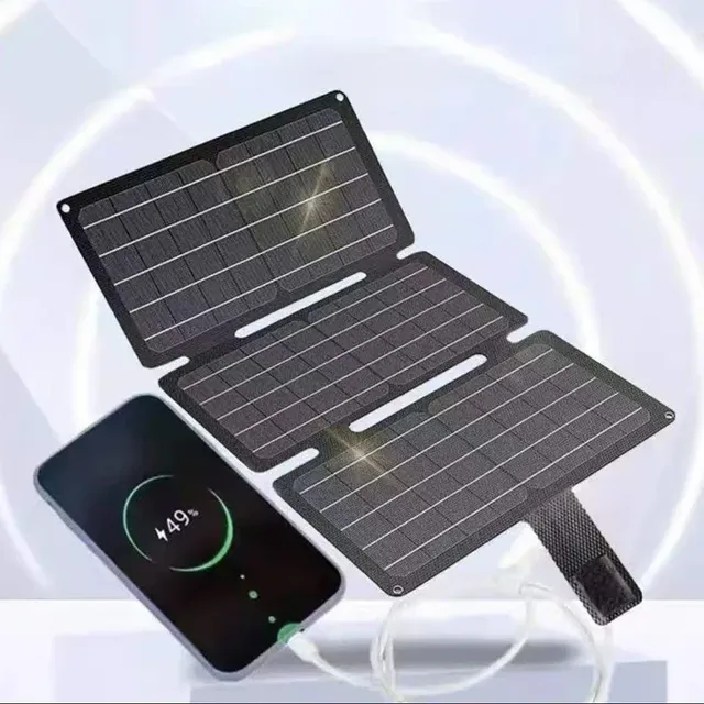 Panneau solaire Portable 6V 12W avec Ports USB USB-C – vue 2