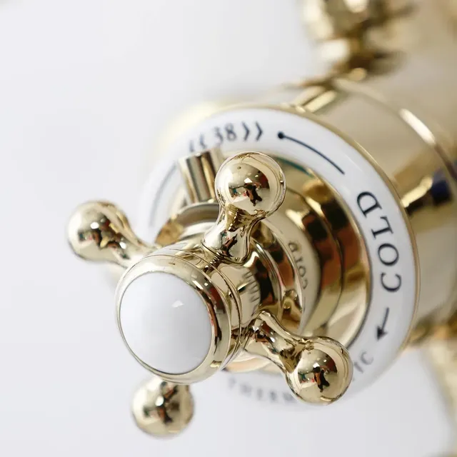 Mitigeur thermostatique mural doré victorien double… – vue 4