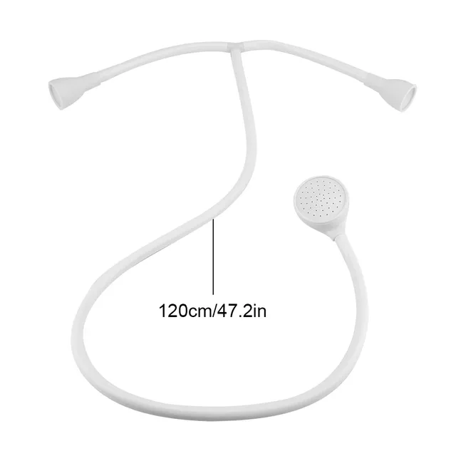 Pommeau Douchette Flexible Tuyau 1200mm ABS Blanc Tete… – vue 5