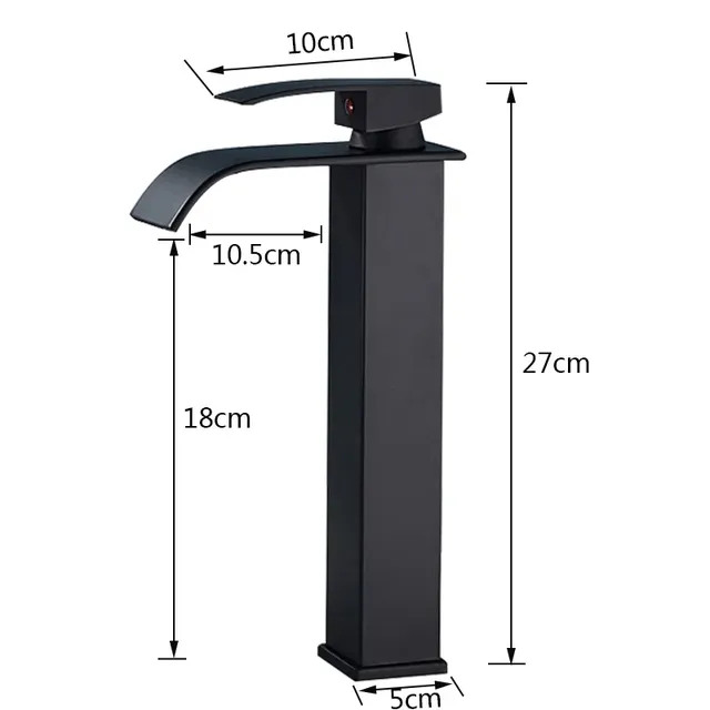 Robinet de salle de bains cascade noir – vue 4