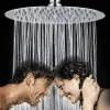 Pommeaux de douche cascade Ultra-fins en acier inoxydable de 10/8/6 pouces, haute qualité, pomme de douche à pluie carrée ronde