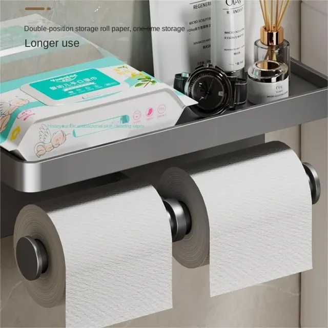 Porte rouleau papier toilette mural rangement étagère… – vue 4