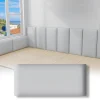 Panneau mural souple 3D pour coussin mural Anti-Collision sûr, tête de lit rectangulaire en cuir auto-adhésive pour chambre d&rsquo;enfants