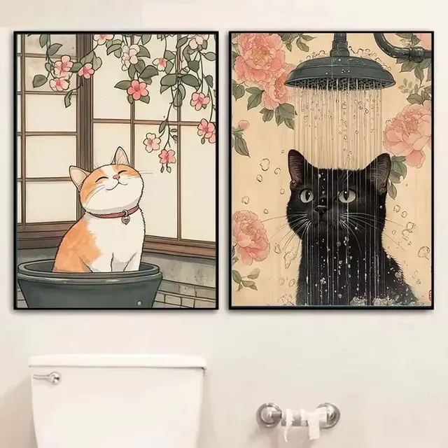 Baignoire japonaise chat paresseux bain Art affiche… – vue 5