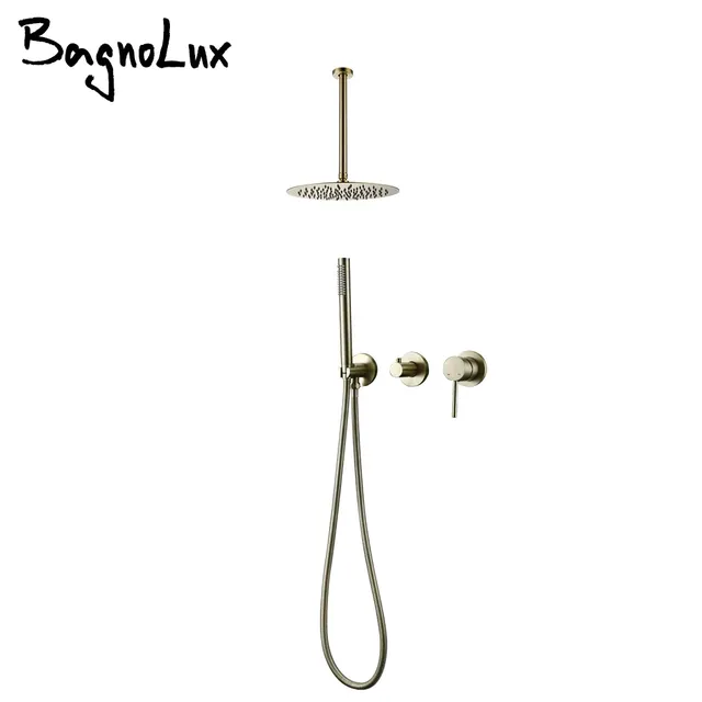 Ensemble de système de douche en or brossé – vue 2
