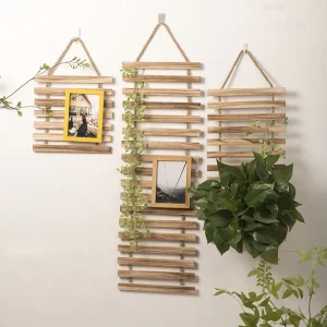 Étagère à fleurs murale suspendue en bois massif, décoration de balcon, jardin, plantes à fleurs en pot, décoration de salon et de maison