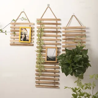 Étagère à fleurs murale suspendue en bois massif