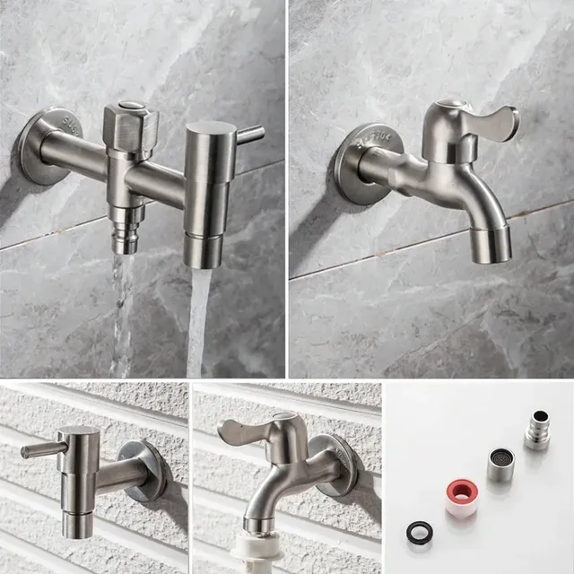 Robinet mural acier inoxydable 304 brossé finition… – vue 2