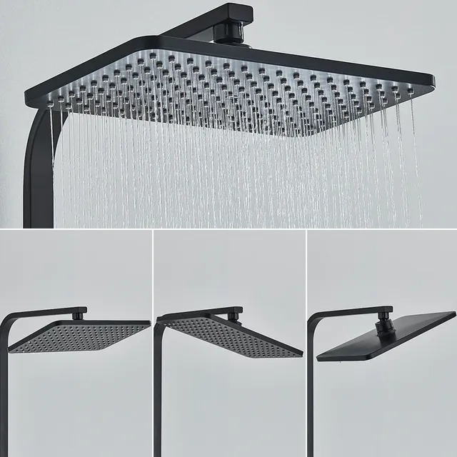 Pommeau de douche noir doré – vue 5