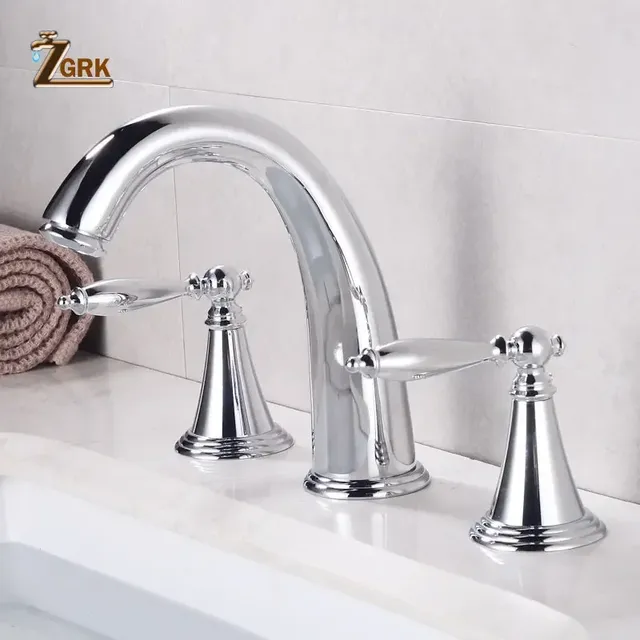 Mitigeur lavabo trois trous pont monté double poignées… – vue 4