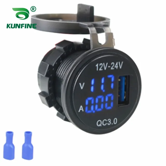 Chargeur voiture QC3 rapide voltmètre ampèremètre… – vue 3
