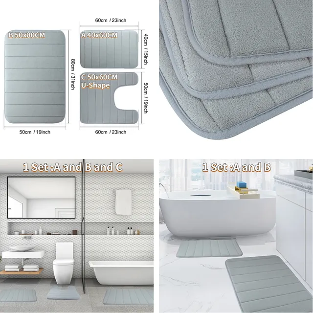 Tapis de bain Super absorbant en mousse à mémoire de forme – vue 3
