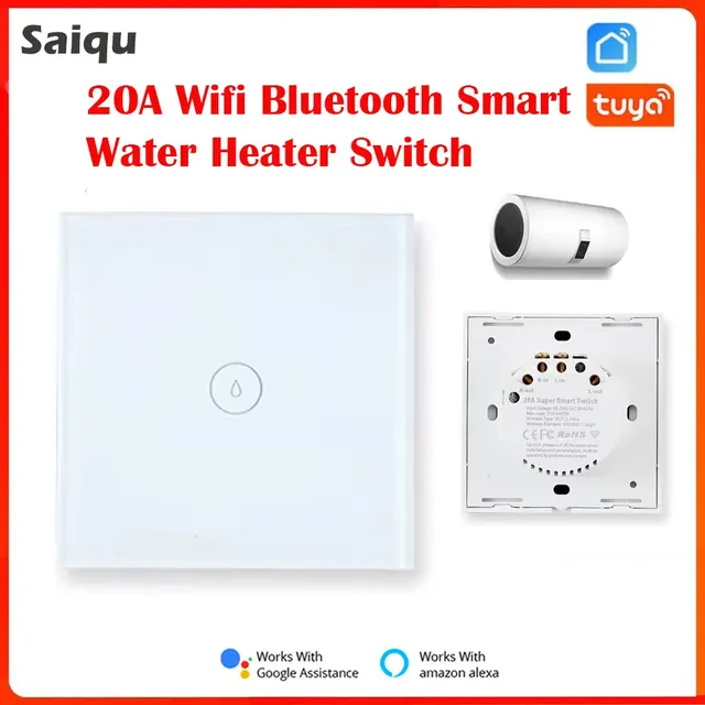 20A Smart WiFi chauffe-eau commutateur Tuya APP…