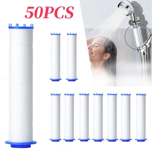 Filtre de pomme de douche de remplacement, 50/10 pièces, élimine le chlore/fluorure/eau dure/Calcario, accessoires hygiéniques de salle de bains Filtre de pomme de douche de remplacement, 50/10 pièces, élimine le chlore/fluorure/eau dure/Calcario, accessoires hygiéniques de salle de bains
