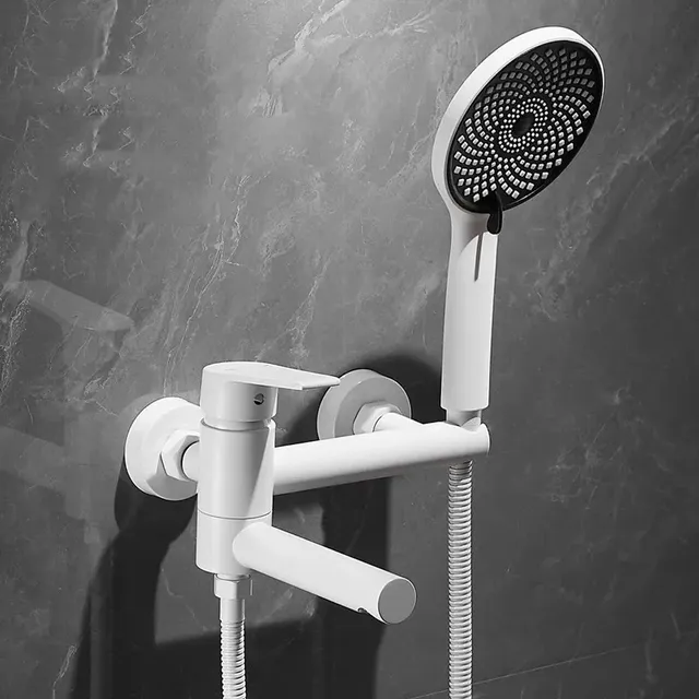 Tuqiu-Ensemble de baignoire et douche noir – vue 3